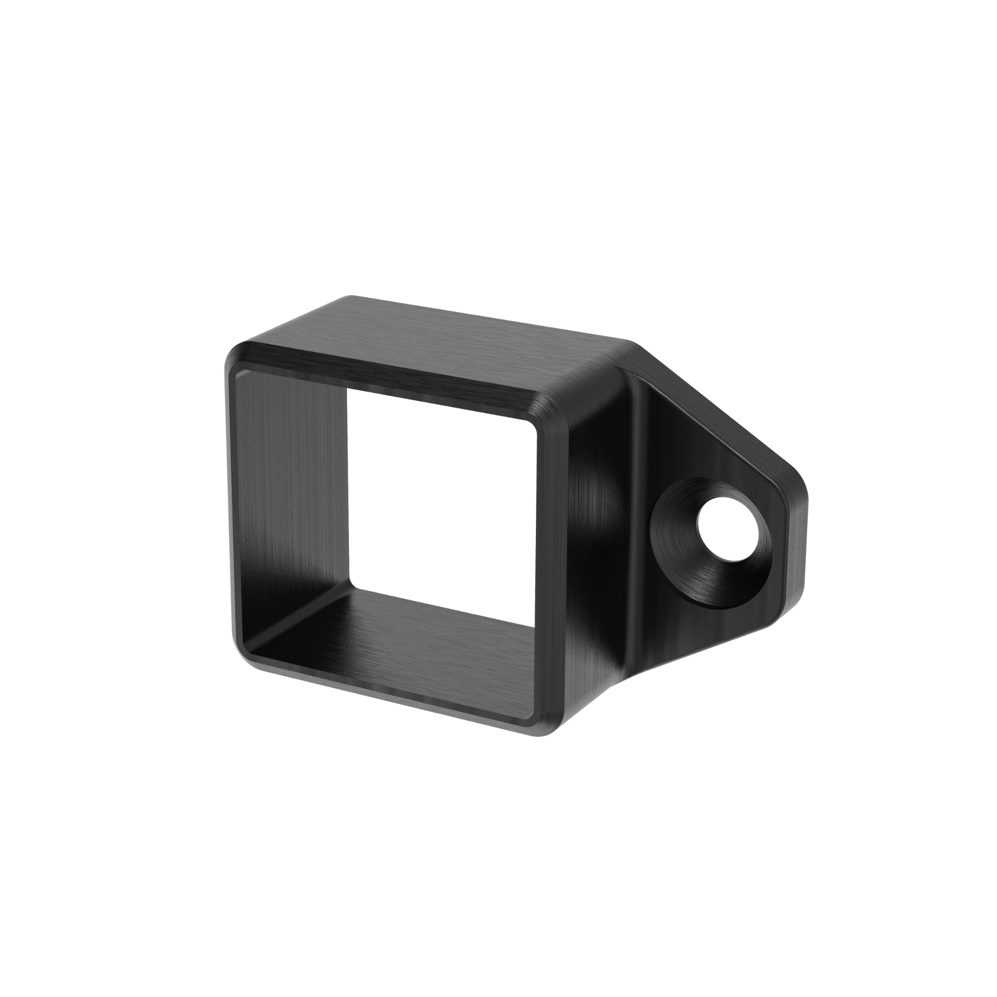 Glass Rectangular Cap Rail End Cap Side Tab Black
